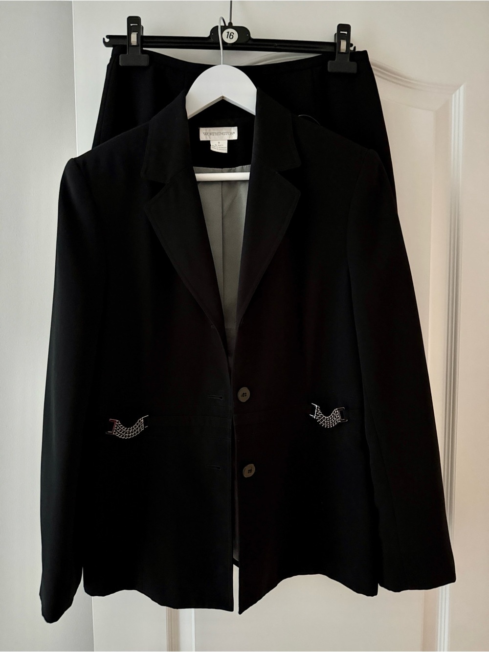 Worthington Black Women's Blazer and Skirt Suit Set
